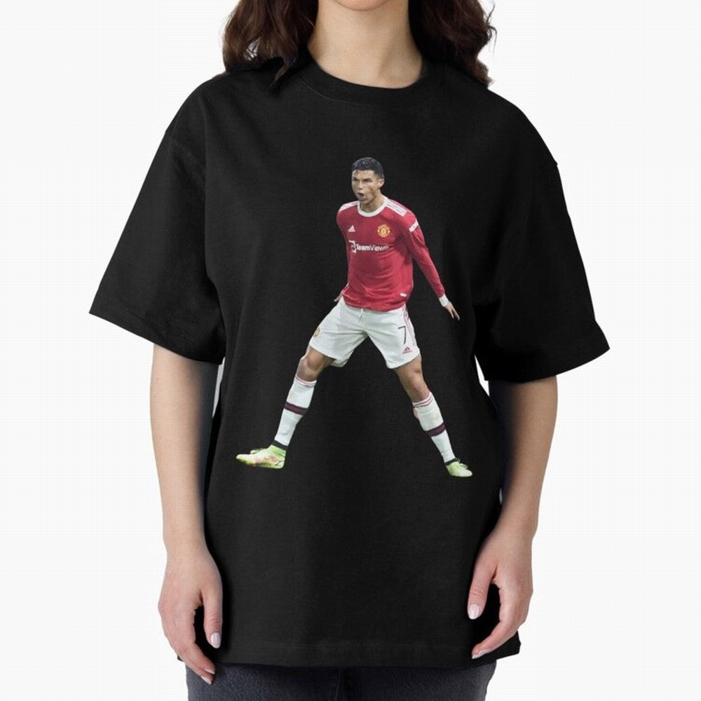 Ronaldo in Flight Oversized T-Shirt Follow Global Football Passion for FIFA World Cup 2026 Group Stage, Made for Messi and Cristiano Ronaldo, England and Germany, Worldwide Fan Energy, Dramatic Goals, Stadium Lights and Championship Celebrations;
