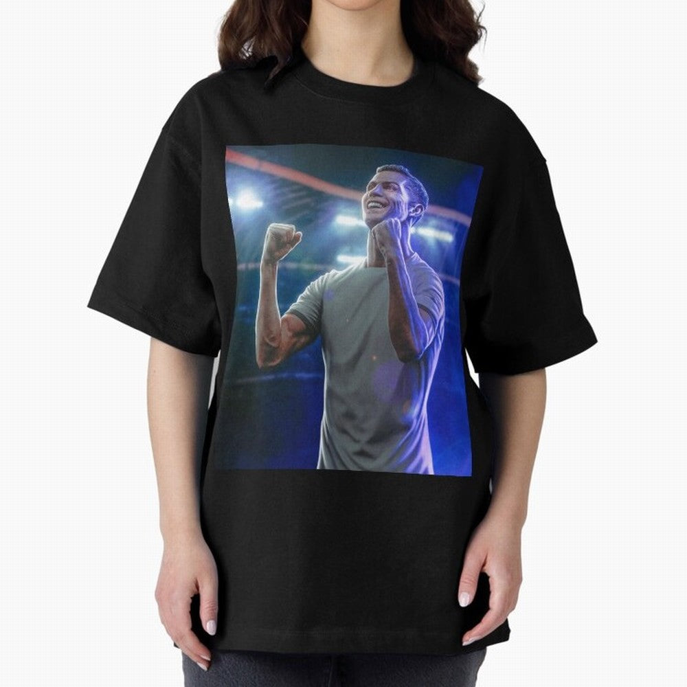 Cristiano Ronaldo Oversized T-Shirt Bring Bold Fan Energy to Match Day Hype around FIFA World Cup 2026, Neymar, Netherlands, Worldwide Fan Energy, Dramatic Goals, Stadium Lights and Championship Celebrations; Ideal for Passionate Fans Who Love