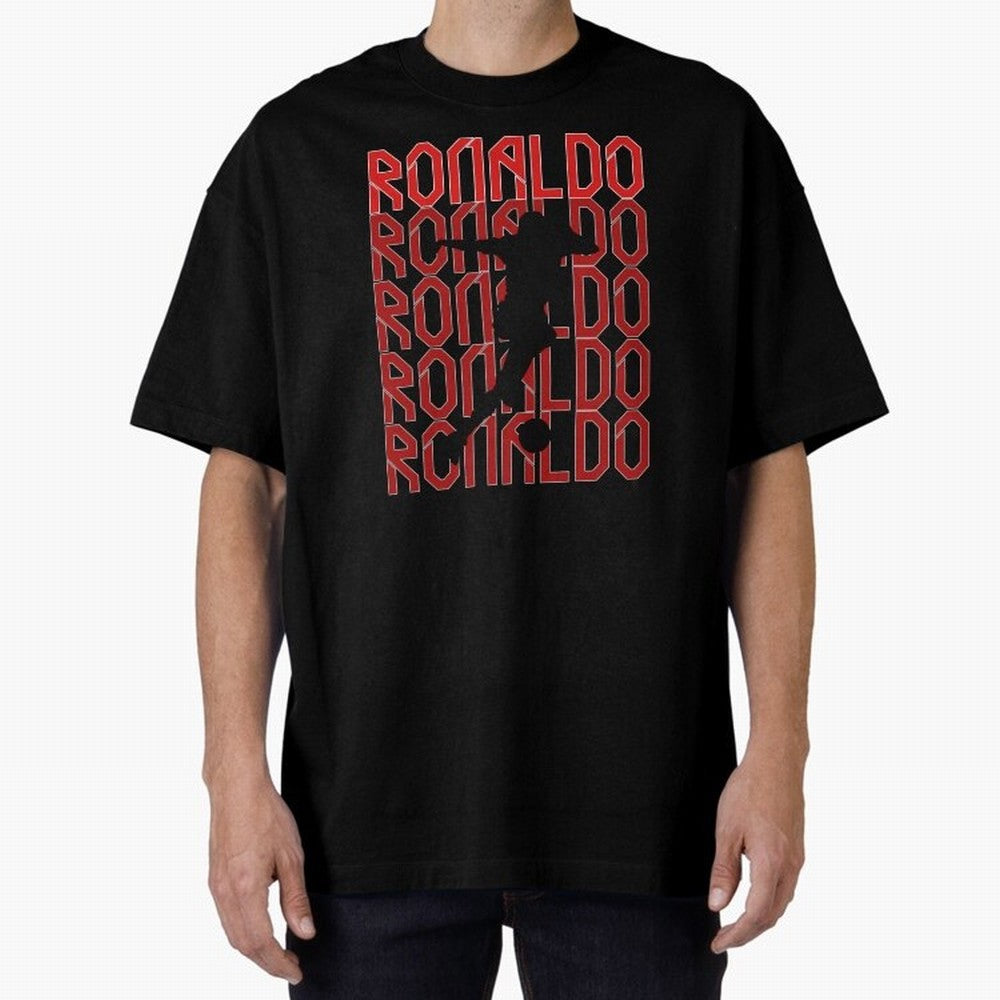 Cristiano Ronaldo Oversized T-Shirt Show Championship Spirit for FIFA World Cup 2026 for Fans of Messi, CR7 and Mbappe and Brazil, Bringing Sports Nostalgia, International Competition, Famous Players and Unforgettable Victories; Perfect for Fans,