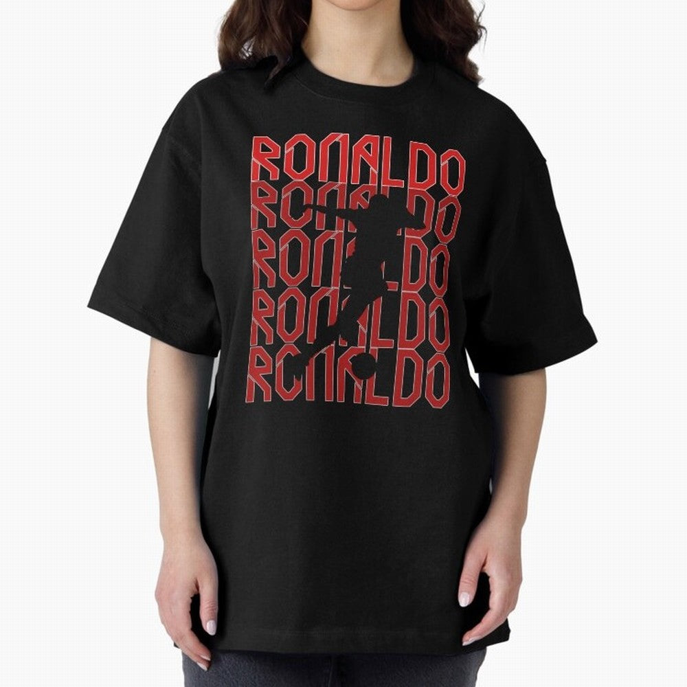 Cristiano Ronaldo Oversized T-Shirt Show Championship Spirit for FIFA World Cup 2026 for Fans of Messi, CR7 and Mbappe and Brazil, Bringing Sports Nostalgia, International Competition, Famous Players and Unforgettable Victories; Perfect for Fans,