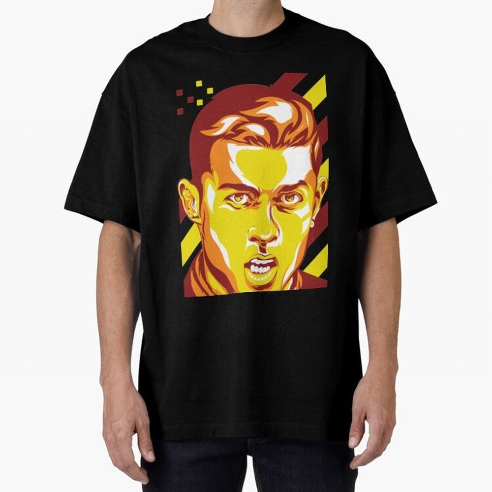 Cristiano Ronaldo Cristiano Ronaldo Oversized T-Shirt Bring Retro Soccer Energy to the FIFA World Cup 2026 Group Stage Journey through Haaland and Mbappe Highlights, England and Germany Pride, Championship Spirit, Famous Goals, Roaring Crowds and