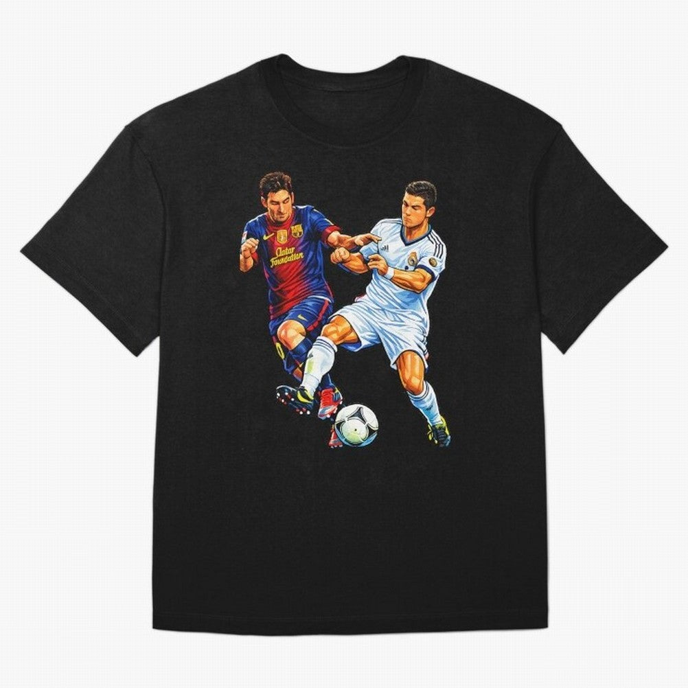 2 GOATS Oversized T-Shirt Bring Global Tournament Vibes to Match Day Hype around FIFA World Cup 2026, CR7 and Messi, Brazil, Match Day Excitement, Supporter Culture, Golden Goals and Global Football Passion; Made for Die Hard Supporters, Soccer