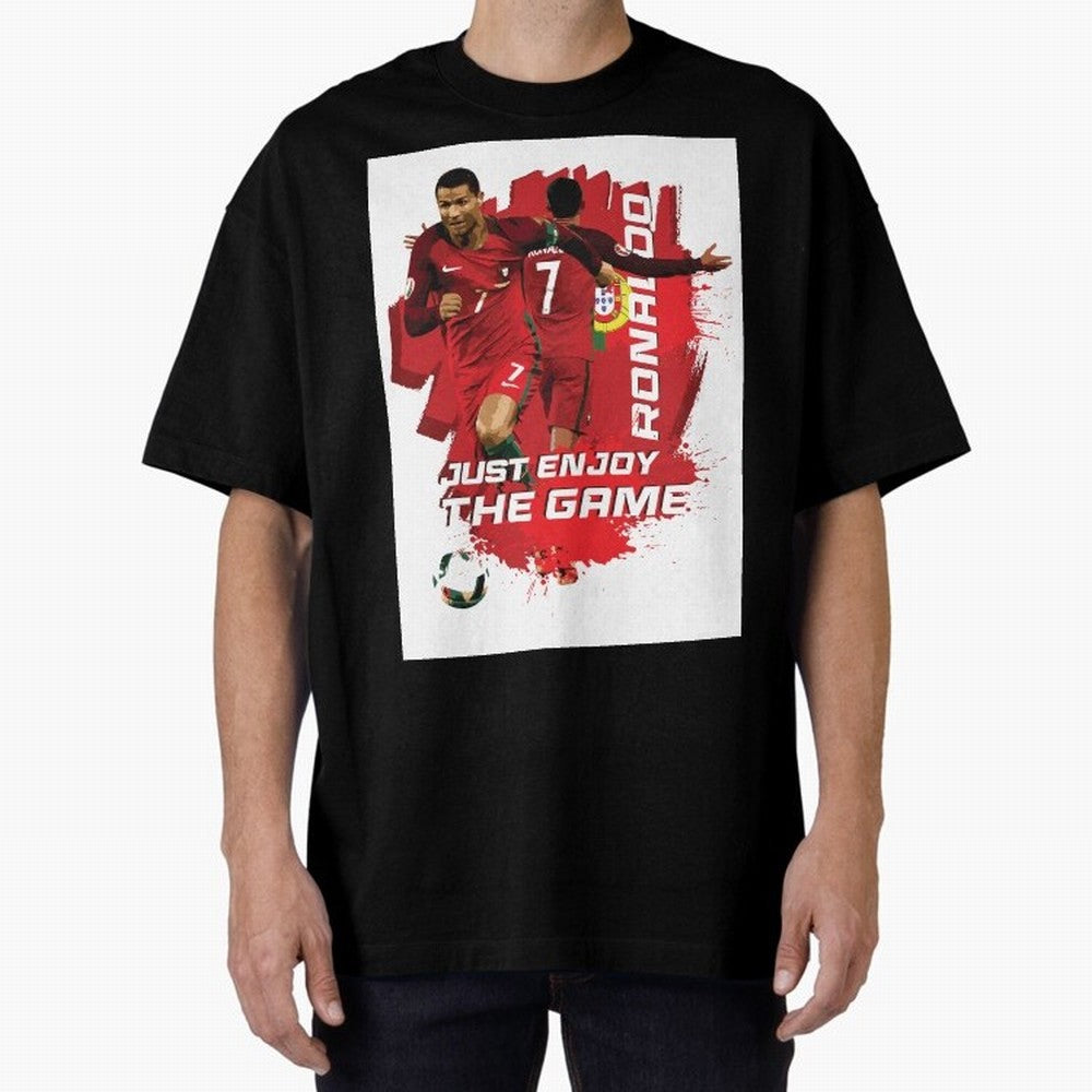 Cristiano Ronaldo Oversized T-Shirt Show Match Day Excitement for FIFA World Cup 2026 Group Stage Spirit, Connected to Brazil, CR7, Classic Soccer Heritage, Championship Pressure, Fan Loyalty and International Pride; Built for Supporters Chasing
