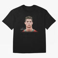 Cristiano Ronaldo T-Shirt Big Face Young Ronaldo Graphic Tee Oversized T-Shirt Feel FIFA World Cup 2026 Spirit, Connected to Spain and Netherlands, CR7, Classic Soccer Heritage, Championship Pressure, Fan Loyalty and International Pride; Made for