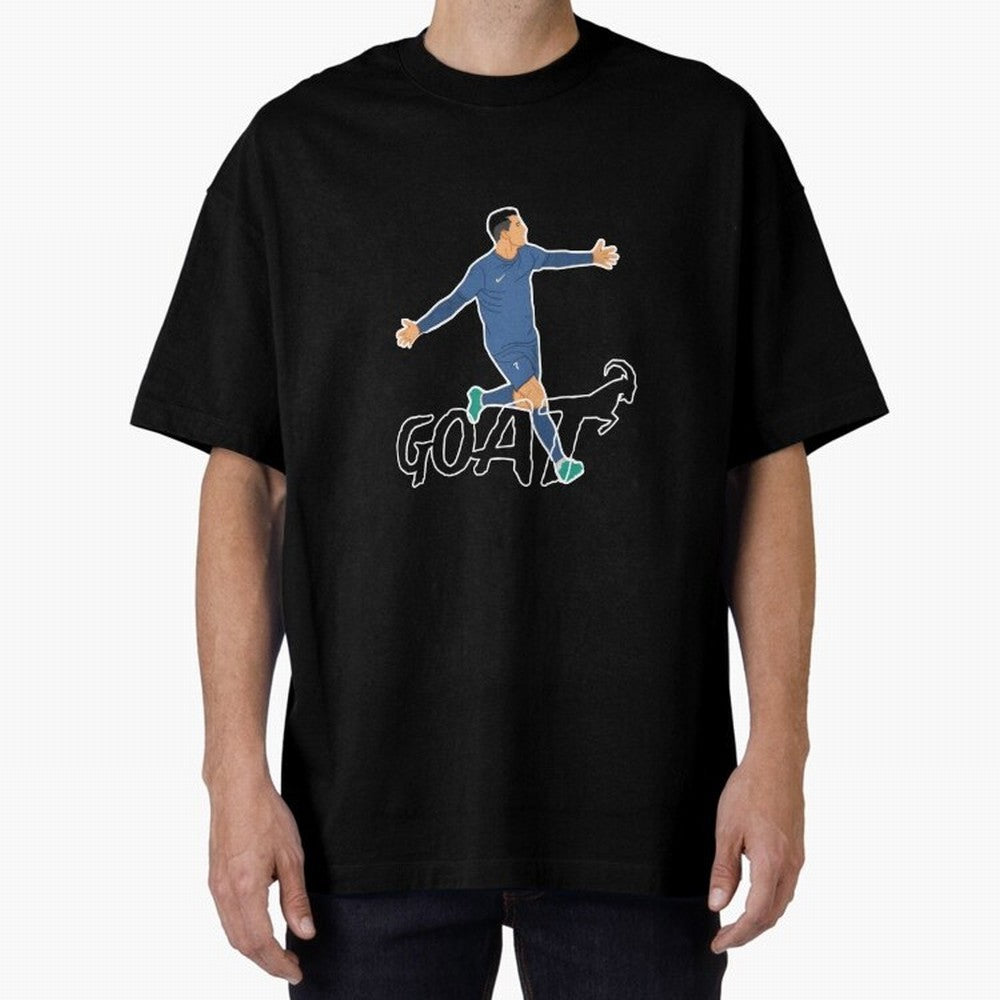 Cristiano Ronaldo - GOAT Oversized T-Shirt Celebrate the Next Chapter of FIFA World Cup 2026 USA Canada Mexico Spirit, Filled with Brazil, Messi, CR7 and Mbappe, Game Day Rituals, Football Legends, Country Pride and the Road to the Final; Made for