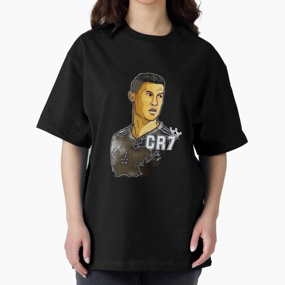Cristiano Ronaldo digital art Oversized T-Shirt Make Every Kick Count in FIFA World Cup 2026 Spirit, Celebrating Brazil, Portugal and Argentina, CR7, Champion Mindset, Group Stage Buzz, Knockout Tension and Passionate Fan Culture; Created for Match
