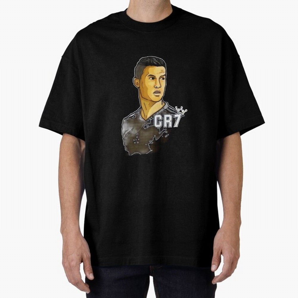 Cristiano Ronaldo digital art Oversized T-Shirt Make Every Kick Count in FIFA World Cup 2026 Spirit, Celebrating Brazil, Portugal and Argentina, CR7, Champion Mindset, Group Stage Buzz, Knockout Tension and Passionate Fan Culture; Created for Match