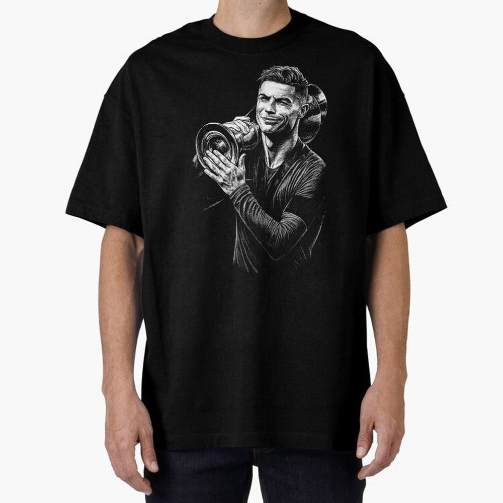 Cristiano Ronaldo Nations League Cup Oversized T-Shirt Show Your Stadium Side during FIFA World Cup 2026 Spirit, Celebrating Spain, Cristiano Ronaldo, Game Day Rituals, Football Legends, Country Pride and the Road to the Final; Ideal for Football