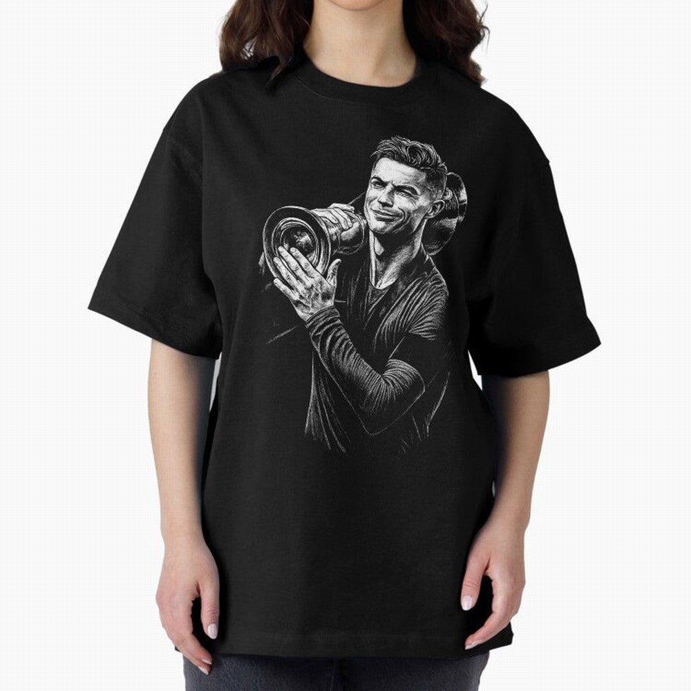 Cristiano Ronaldo Nations League Cup Oversized T-Shirt Show Your Stadium Side during FIFA World Cup 2026 Spirit, Celebrating Spain, Cristiano Ronaldo, Game Day Rituals, Football Legends, Country Pride and the Road to the Final; Ideal for Football