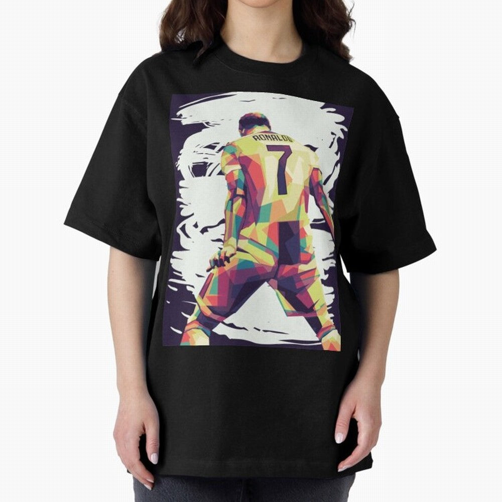 Cristiano Ronaldo Art cristiano ronaldo Oversized T-Shirt Show Your Love for Match Day Hype around FIFA World Cup 2026, CR7 and Messi, England, Championship Spirit, Famous Goals, Roaring Crowds and International Football Unity; Built for Supporters