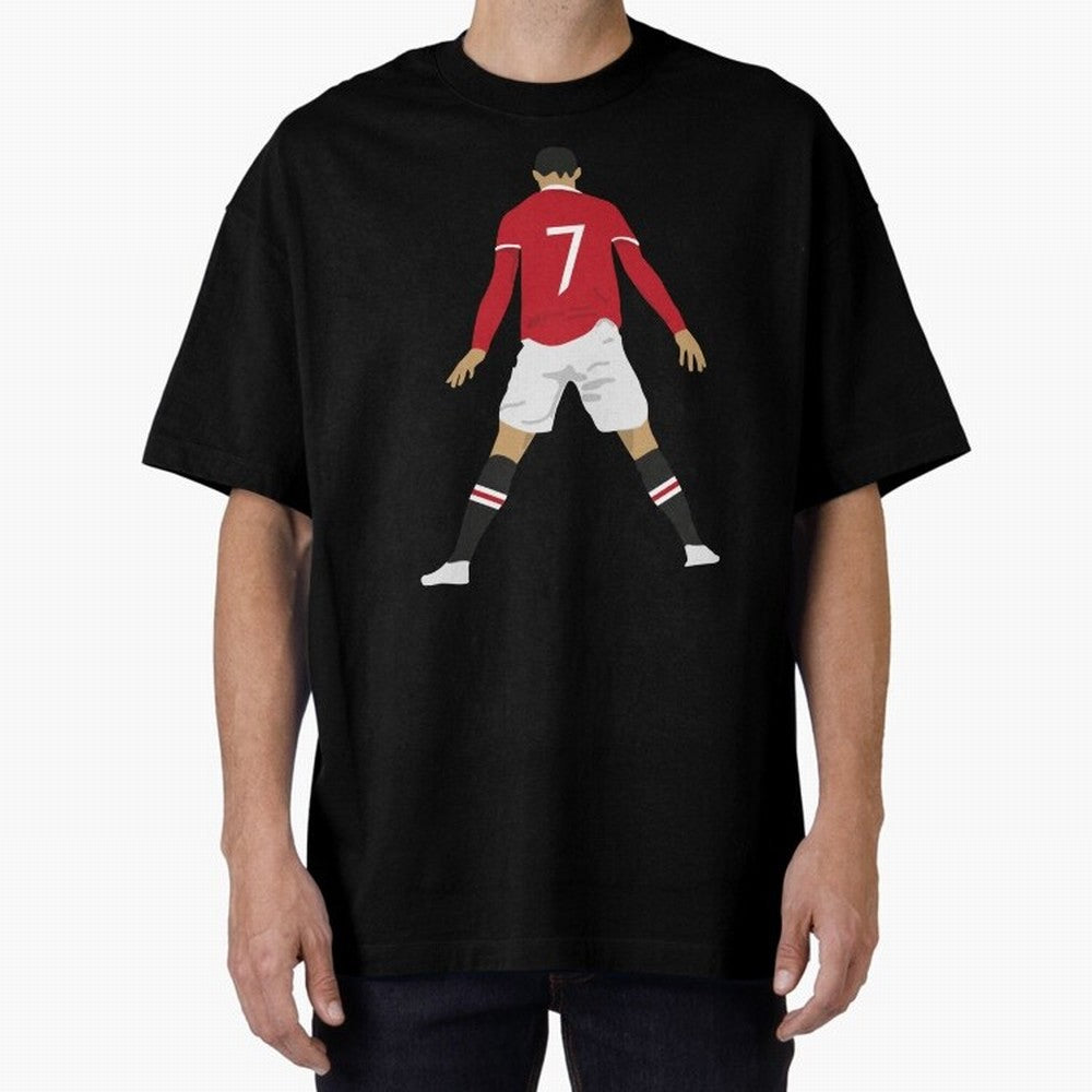 CR7 Man U SIIIIIUUUUUUU (Celebration) Oversized T-Shirt Fuel Your Fan Pride for FIFA World Cup 2026 Group Stage for Fans of Messi, Neymar and Mbappe and Portugal, Spain and Germany, Bringing Soccer Culture, Superstar Moments, National Team Dreams