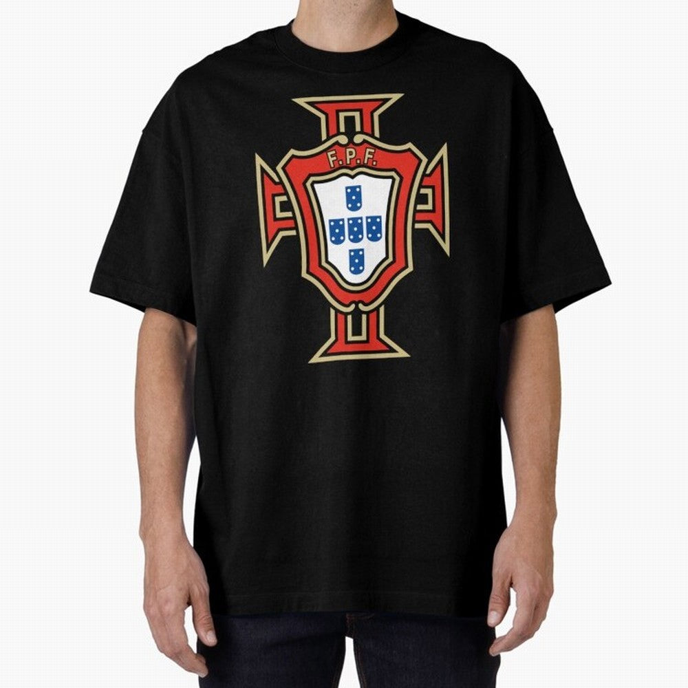 Portugal Soccer Logo Oversized T-Shirt Relive FIFA World Cup 2026 Group Stage Made for Mbappe, Spain and Netherlands Energy, Football Festival Excitement, Trophy Ambitions, Country Rivalries and Star Player Buzz; Created for Match Day Parties,