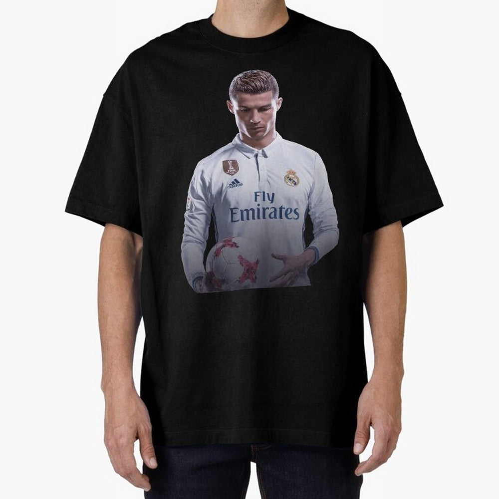 Ronaldo Madrid Jersey Poster Oversized T-Shirt Represent Match Day Hype around FIFA World Cup 2026, Neymar, Netherlands, Champion Mindset, Group Stage Buzz, Knockout Tension and Passionate Fan Culture; Perfect for People Who Love Argentina, Brazil,
