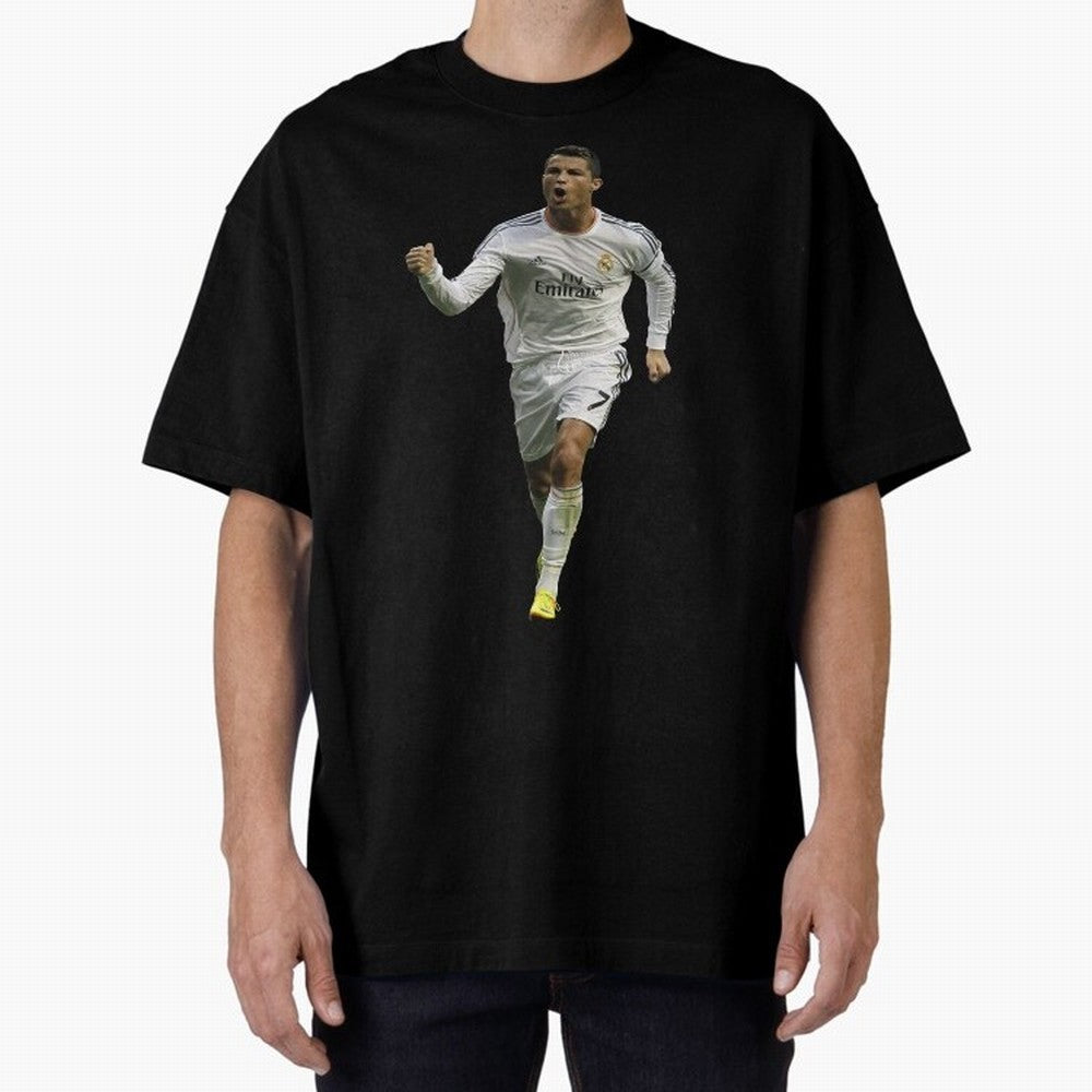 Cristiano Cool Sticker Oversized T-Shirt Bring Retro Soccer Energy to Match Day Hype around FIFA World Cup 2026 Group Stage, Haaland and Mbappe, Argentina, France and Brazil, Championship Spirit, Famous Goals, Roaring Crowds and International