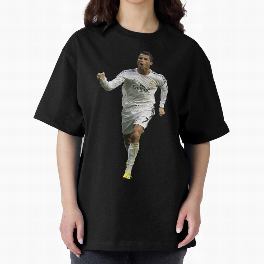 Cristiano Cool Sticker Oversized T-Shirt Bring Retro Soccer Energy to Match Day Hype around FIFA World Cup 2026 Group Stage, Haaland and Mbappe, Argentina, France and Brazil, Championship Spirit, Famous Goals, Roaring Crowds and International