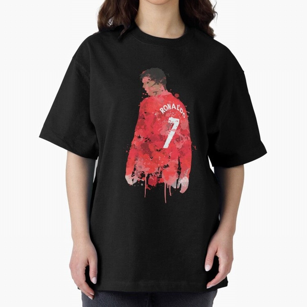 Cristiano Ronaldo - Manchester United Legend Art Oversized T-Shirt Celebrate the Biggest Stage of Match Day Hype around FIFA World Cup 2026 USA Canada Mexico, Messi, Neymar and Mbappe, England, Football Passion, Legendary Performances, Festival