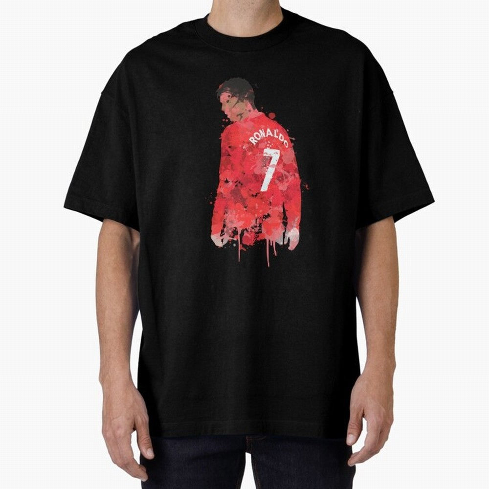 Cristiano Ronaldo - Manchester United Legend Art Oversized T-Shirt Celebrate the Biggest Stage of Match Day Hype around FIFA World Cup 2026 USA Canada Mexico, Messi, Neymar and Mbappe, England, Football Passion, Legendary Performances, Festival