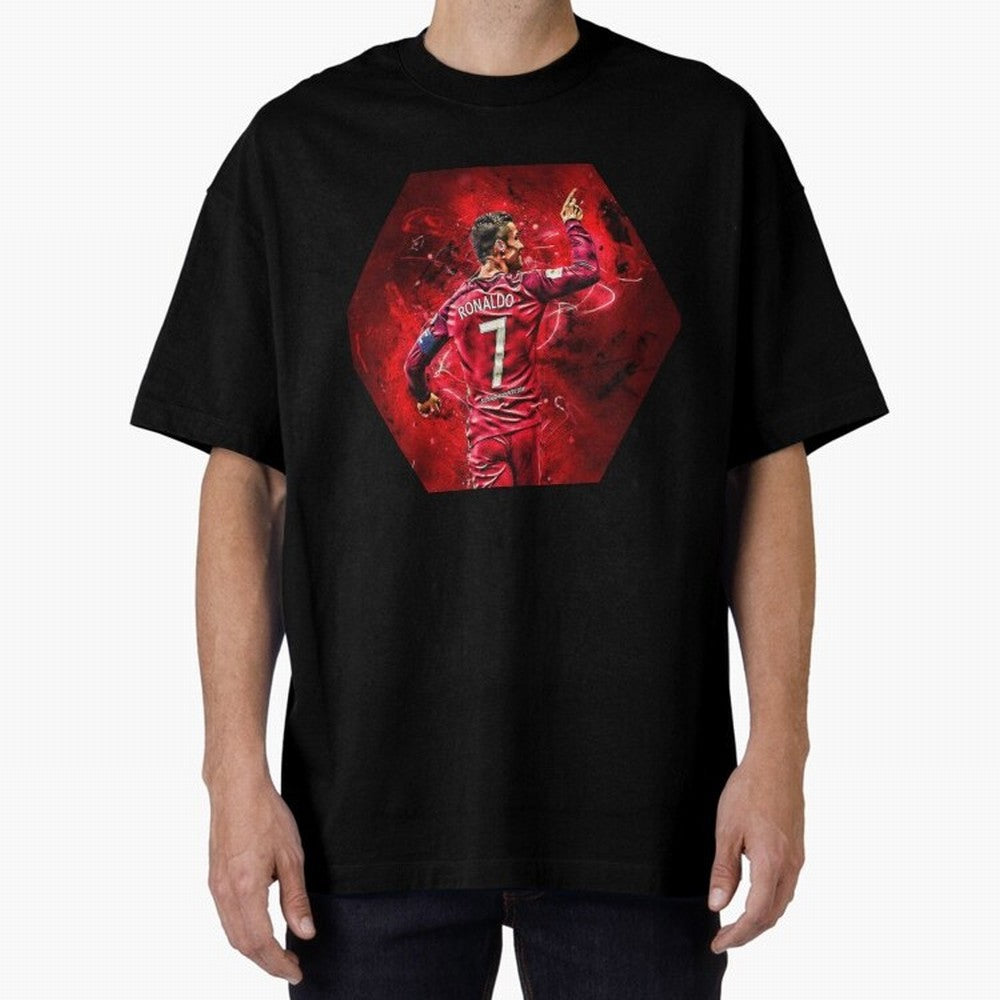 CR7 Art Oversized T-Shirt Cheer through Every Moment of FIFA World Cup 2026 USA Canada Mexico with Cristiano Ronaldo, England, France and Netherlands Energy, Stadium Chants, National Pride, Trophy Dreams and Unforgettable Football Memories; Ideal