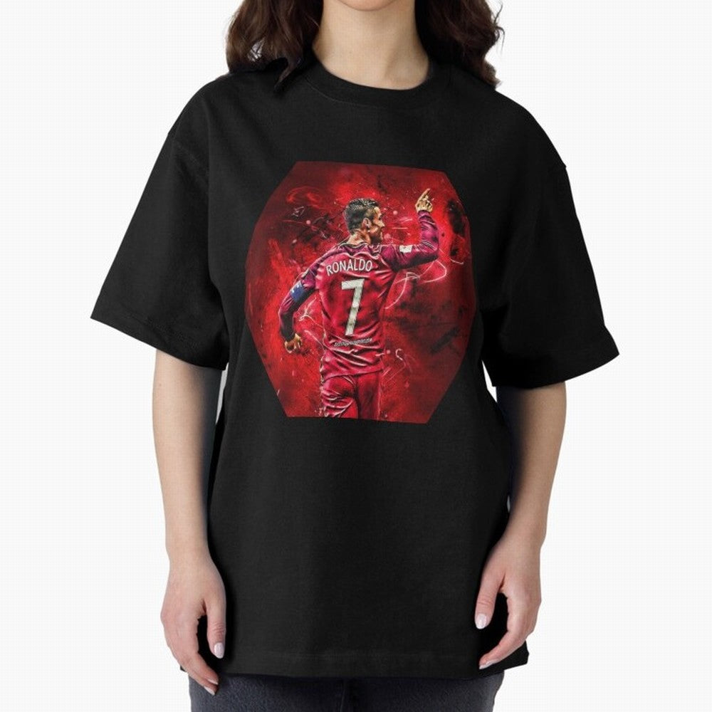 CR7 Art Oversized T-Shirt Cheer through Every Moment of FIFA World Cup 2026 USA Canada Mexico with Cristiano Ronaldo, England, France and Netherlands Energy, Stadium Chants, National Pride, Trophy Dreams and Unforgettable Football Memories; Ideal