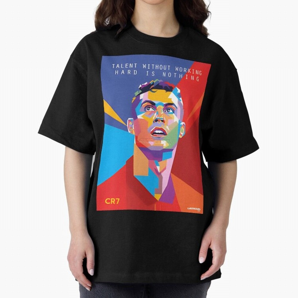 Cristiano Ronaldo Oversized T-Shirt Mark FIFA World Cup 2026 USA Canada Mexico Spirit, Inspired by Brazil, Portugal and Argentina, Mbappe, Classic Soccer Heritage, Championship Pressure, Fan Loyalty and International Pride; Ideal for Football Dads,