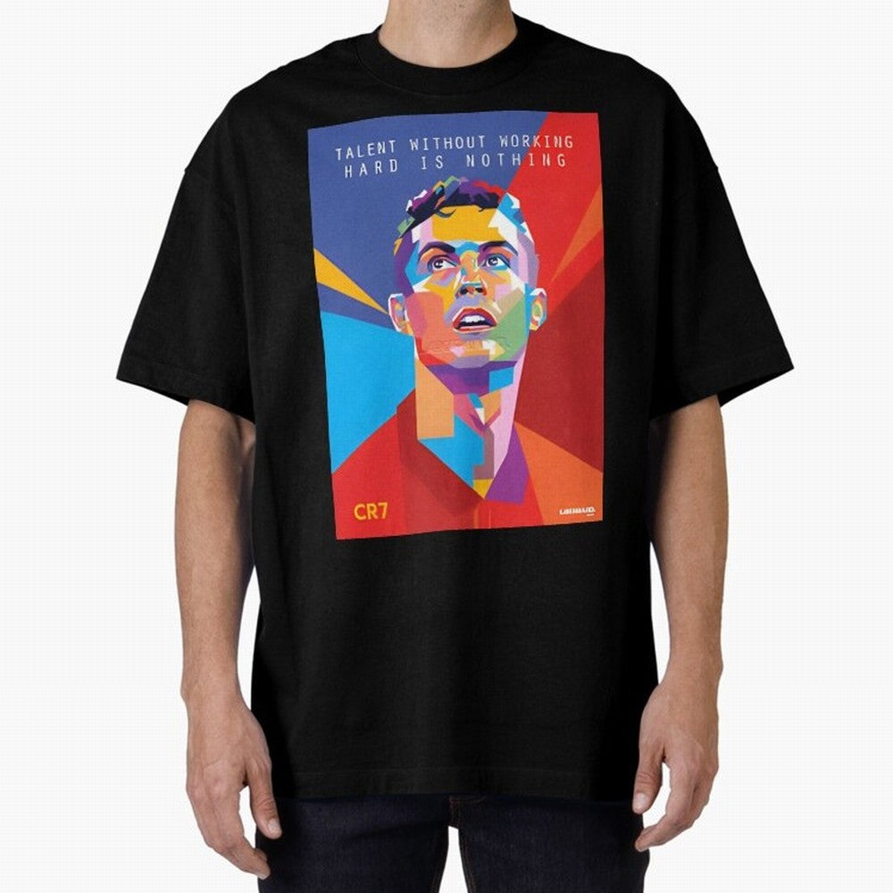 Cristiano Ronaldo Oversized T-Shirt Mark FIFA World Cup 2026 USA Canada Mexico Spirit, Inspired by Brazil, Portugal and Argentina, Mbappe, Classic Soccer Heritage, Championship Pressure, Fan Loyalty and International Pride; Ideal for Football Dads,