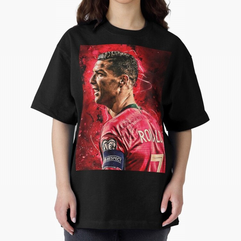 R-o-n-a-l-d-o Design Wallpaper Oversized T-Shirt Capture the FIFA World Cup 2026 Group Stage Journey through Neymar Highlights, Netherlands Pride, Fan Favorite Moments, National Team Passion, Big Match Drama and Soccer History; Great for Supporters