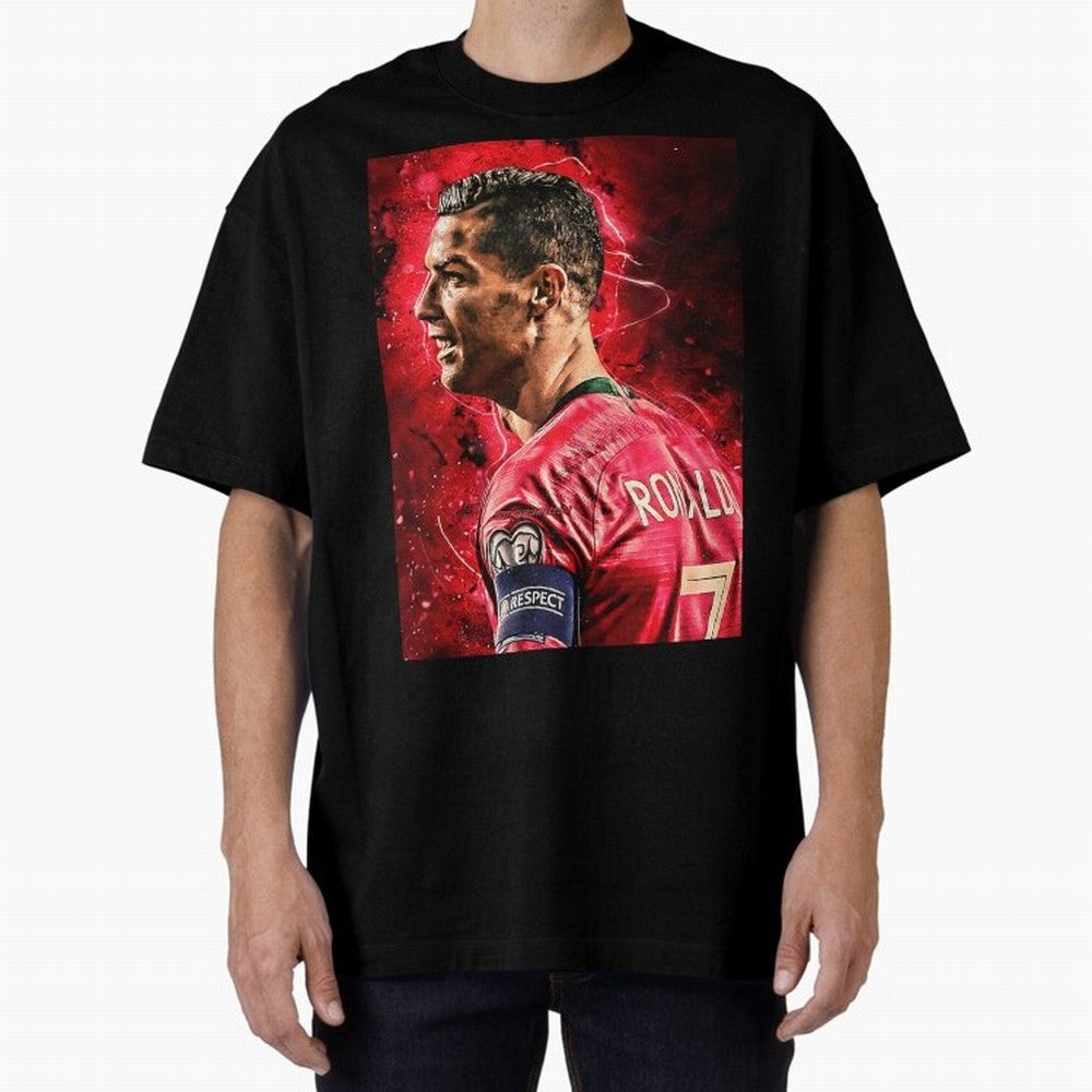 R-o-n-a-l-d-o Design Wallpaper Oversized T-Shirt Capture the FIFA World Cup 2026 Group Stage Journey through Neymar Highlights, Netherlands Pride, Fan Favorite Moments, National Team Passion, Big Match Drama and Soccer History; Great for Supporters