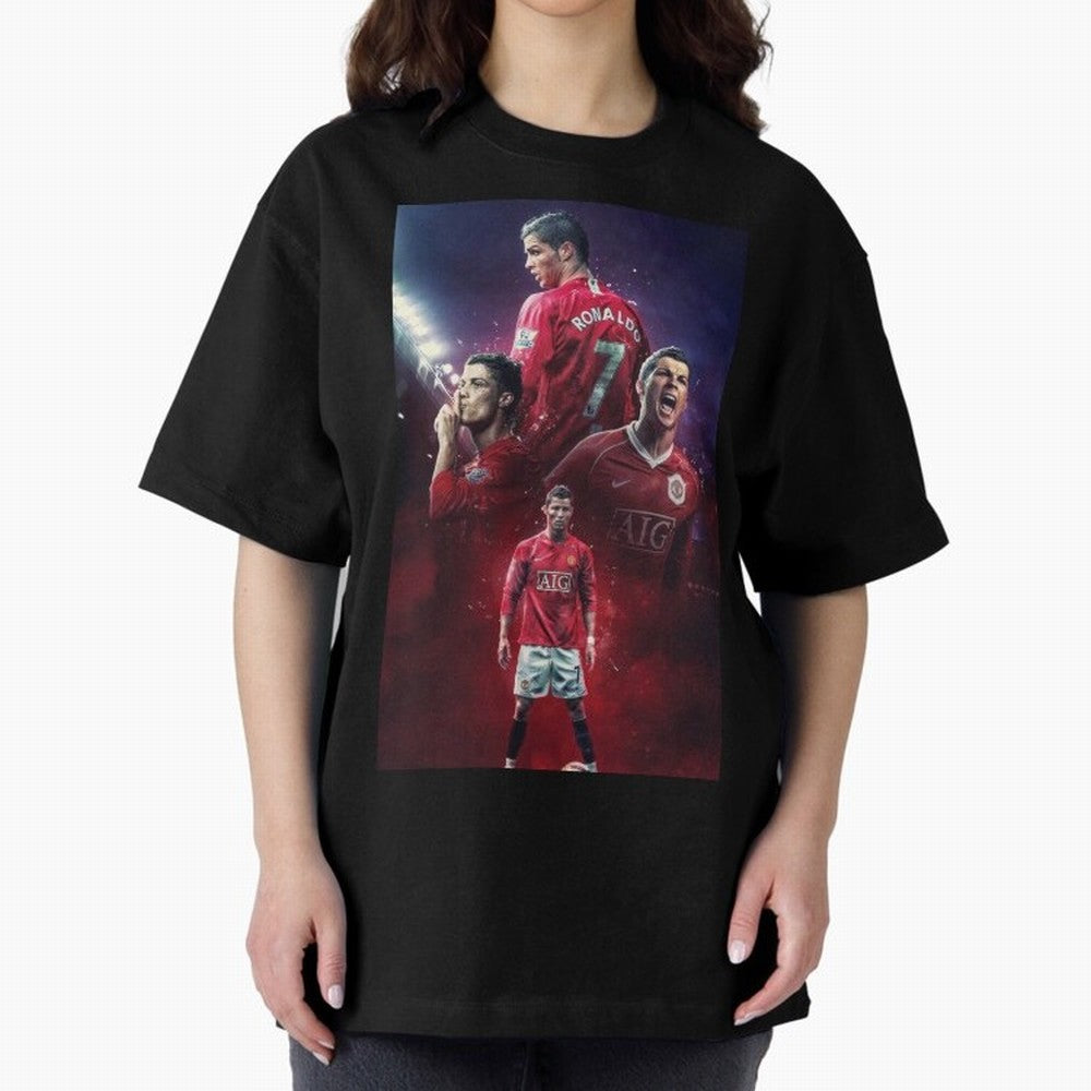 Cristiano Ronaldo dos Santos Aveiro Art Oversized T-Shirt Show Match Day Excitement for Match Day Hype around FIFA World Cup 2026, Mbappe and Neymar, Argentina and Brazil, Game Day Rituals, Football Legends, Country Pride and the Road to the Final;