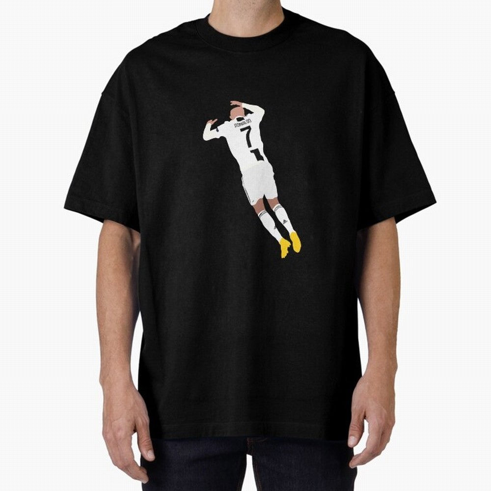 cristiano ronaldo goal celebration Oversized T-Shirt Bring Retro Soccer Energy to FIFA World Cup 2026 Group Stage Spirit, Capturing England, Neymar, Classic Soccer Heritage, Championship Pressure, Fan Loyalty and International Pride; Great for