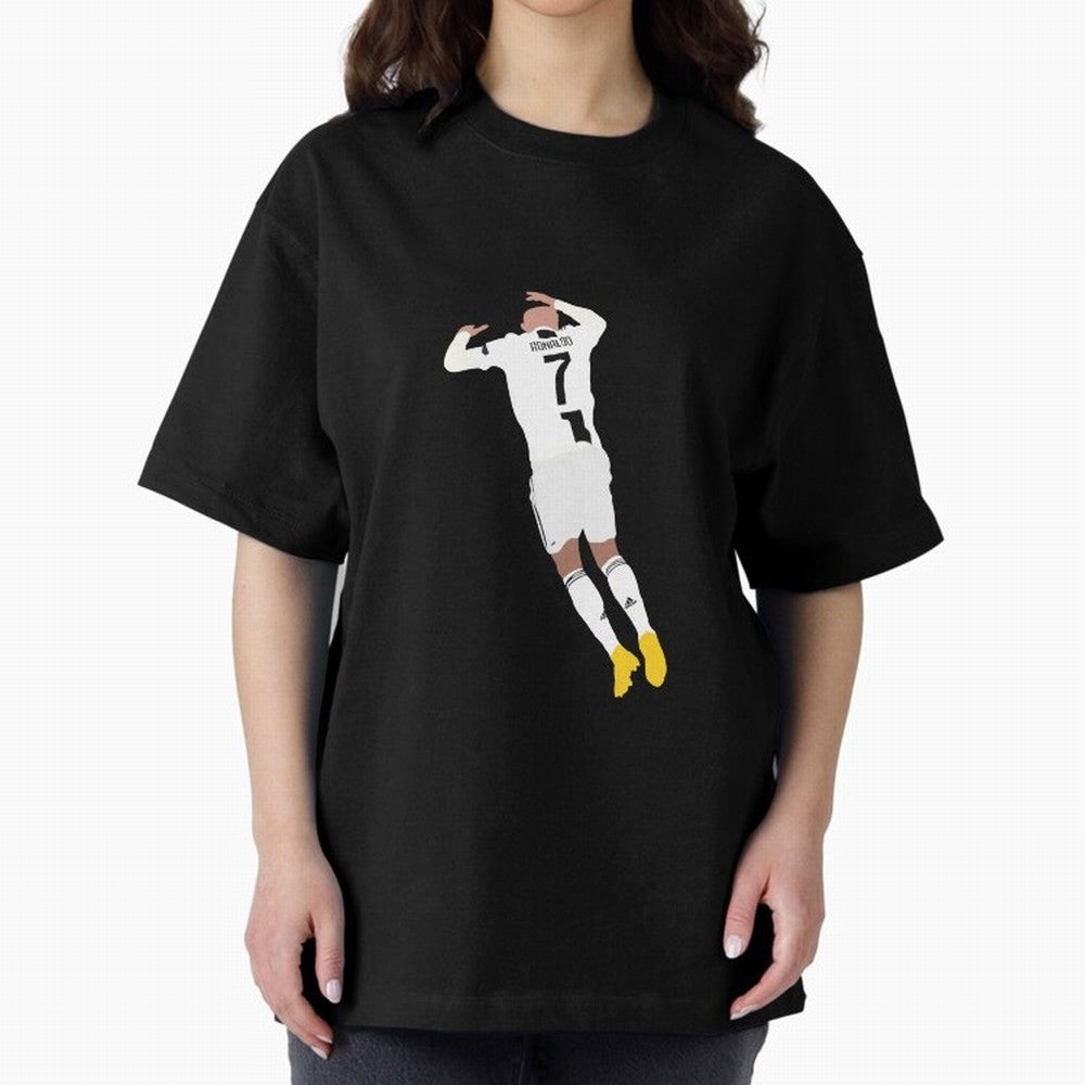 cristiano ronaldo goal celebration Oversized T-Shirt Bring Retro Soccer Energy to FIFA World Cup 2026 Group Stage Spirit, Capturing England, Neymar, Classic Soccer Heritage, Championship Pressure, Fan Loyalty and International Pride; Great for