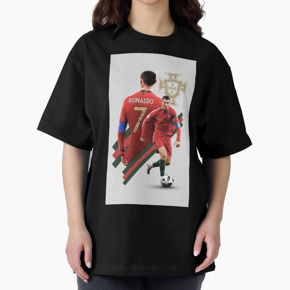 cr qatar Oversized T-Shirt Bring Match Day Fire to FIFA World Cup 2026 USA Canada Mexico for Fans of Cristiano Ronaldo and Spain, Bringing Football Festival Excitement, Trophy Ambitions, Country Rivalries and Star Player Buzz; Ideal for Passionate