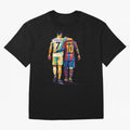 Cristiano Ronaldo and Messi Wpap Art Oversized T-Shirt Capture Stadium Memories from Global Football Passion for FIFA World Cup 2026 Group Stage, Made for Cristiano Ronaldo, Haaland and CR7, Portugal, Classic Soccer Heritage, Championship Pressure,