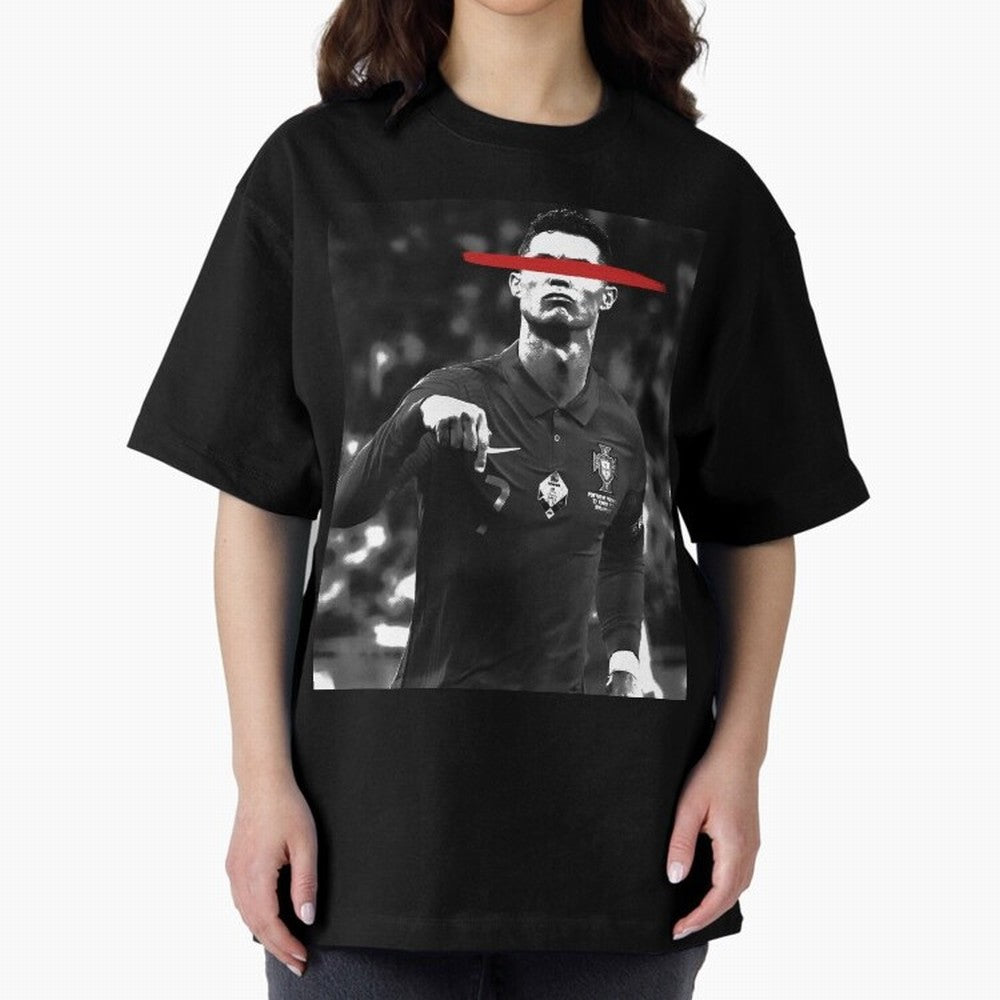 Cristiano in Rubrum Plaga Oversized T-Shirt Relive the Noise and Pride of Match Day Hype around FIFA World Cup 2026 USA Canada Mexico, Messi, Neymar and Mbappe, France and Portugal, Football Festival Excitement, Trophy Ambitions, Country Rivalries