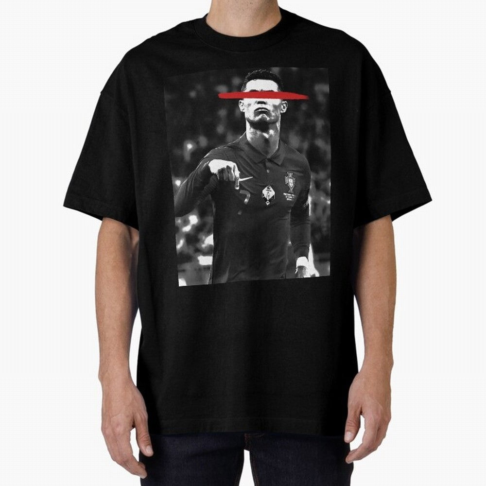 Cristiano in Rubrum Plaga Oversized T-Shirt Relive the Noise and Pride of Match Day Hype around FIFA World Cup 2026 USA Canada Mexico, Messi, Neymar and Mbappe, France and Portugal, Football Festival Excitement, Trophy Ambitions, Country Rivalries