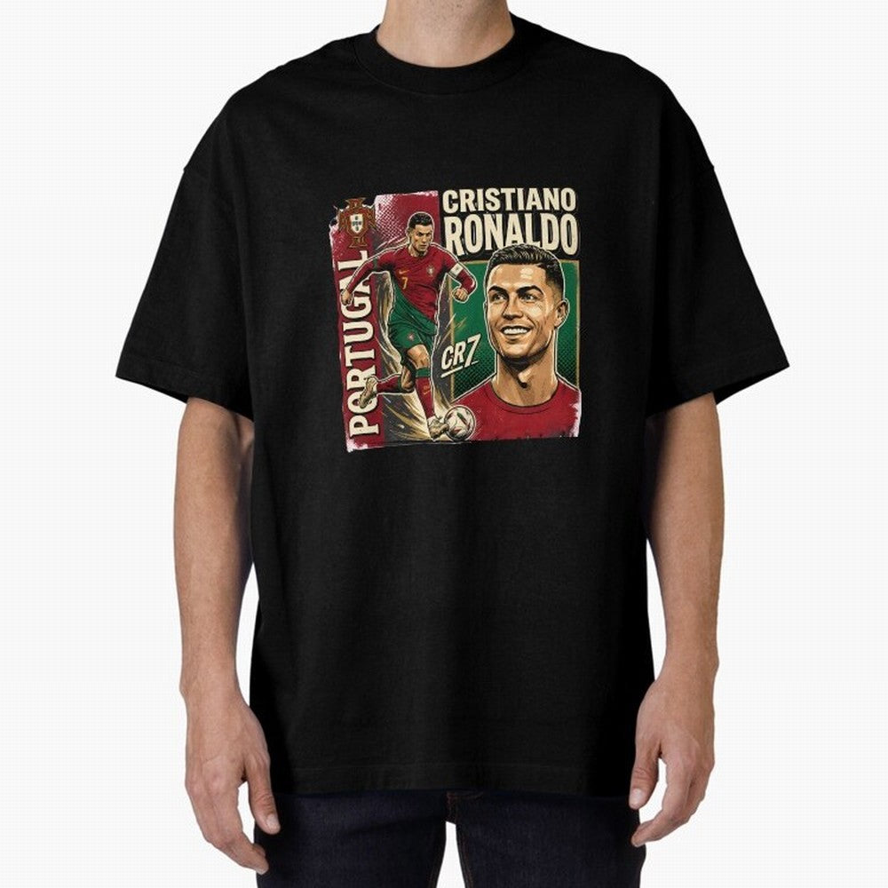 Ronaldo Portugal Vintage Oversized T-Shirt Experience Match Day Hype around FIFA World Cup 2026 Group Stage, Haaland and Mbappe, England and Germany, Stadium Memories, Football Loyalty, International Chants and Championship Tradition; Ideal for