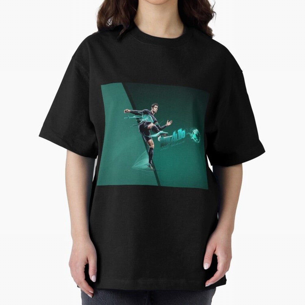 Cristiano Ronaldo #442 Oversized T-Shirt Make Memories around Global Football Passion for FIFA World Cup 2026 Group Stage, Celebrating Messi, CR7 and Mbappe, Spain and Netherlands, Football Passion, Legendary Performances, Festival Vibes and