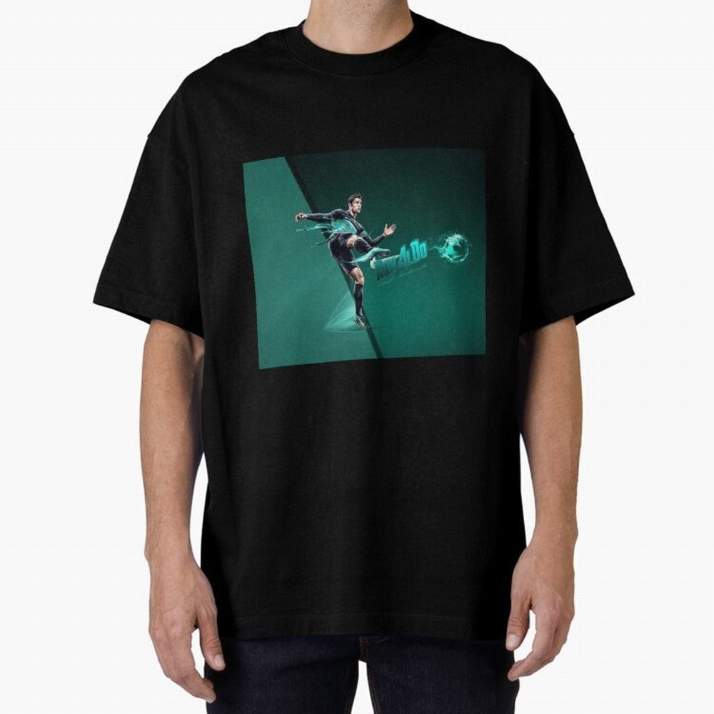 Cristiano Ronaldo #442 Oversized T-Shirt Make Memories around Global Football Passion for FIFA World Cup 2026 Group Stage, Celebrating Messi, CR7 and Mbappe, Spain and Netherlands, Football Passion, Legendary Performances, Festival Vibes and
