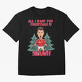 All I Want For Christmas is Siuuu Oversized T-Shirt Support the Legends of FIFA World Cup 2026 Spirit, Made for Argentina, France and Brazil, Neymar, Retro Football Energy, Iconic Rivalries, Trophy Chase Drama and Stadium Atmosphere; Great for