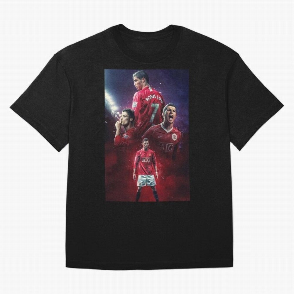 CR7 Art Wallpaper Ronaldo Posters Oversized T-Shirt Experience the Global Stage of FIFA World Cup 2026 Spirit, Made for Brazil, Cristiano Ronaldo, Sports Nostalgia, International Competition, Famous Players and Unforgettable Victories; Made for