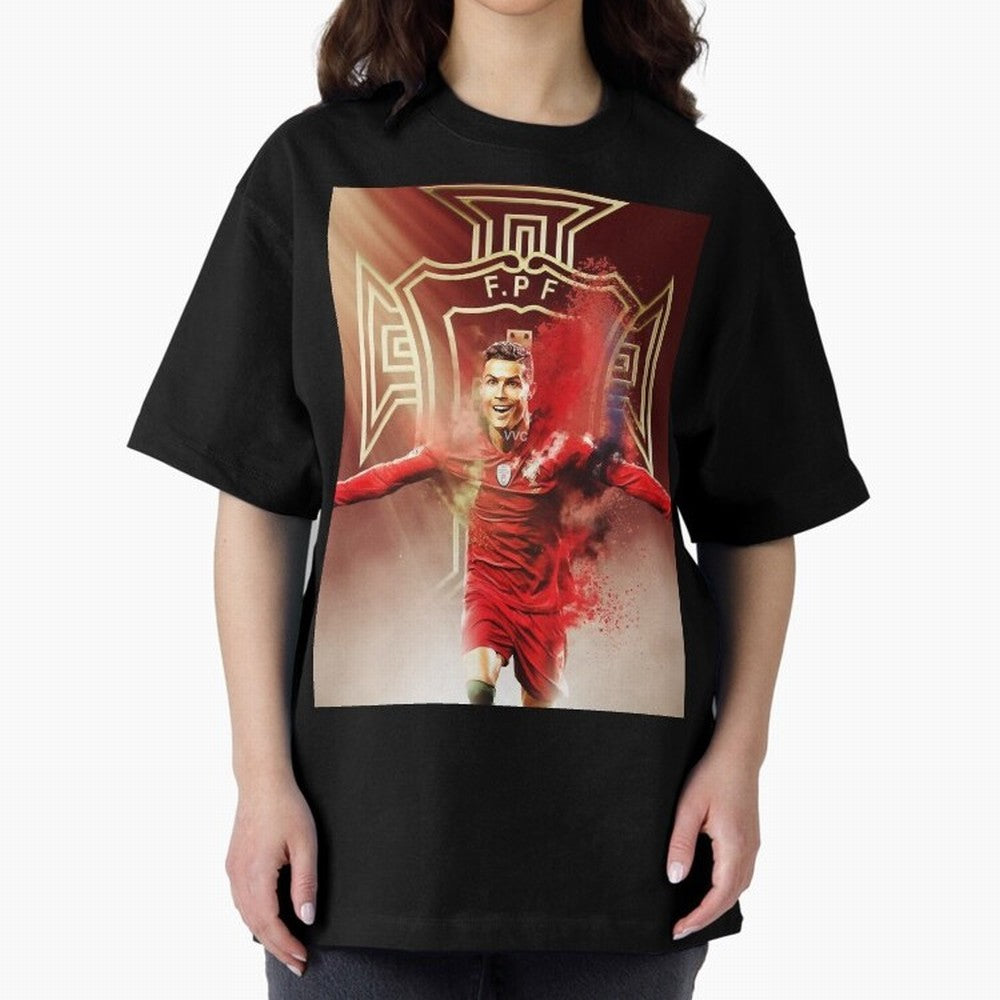 CR>7 Por Oversized T-Shirt Keep the Match Day Mood of Global Football Passion for FIFA World Cup 2026 Group Stage, Capturing Messi, Portugal, Spain and Germany, Goal Celebration Energy, Supporter Heritage, Football Icons and Worldwide Tournament