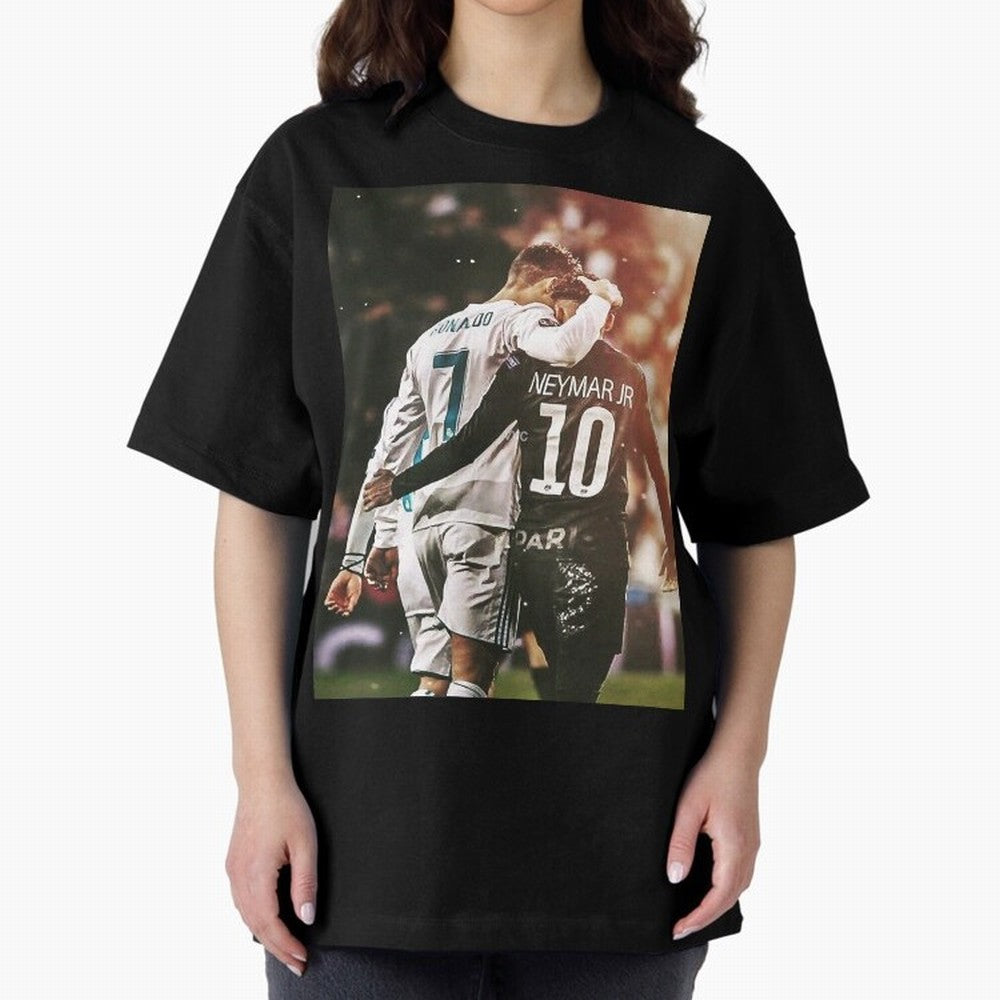 CR7 N Neymar Oversized T-Shirt Represent Football Lovers during FIFA World Cup 2026 Spirit, Celebrating Brazil, Portugal and Argentina, CR7, Football History, Final Match Energy, Crowd Noise and Once in a Lifetime Moments; Built for Supporters
