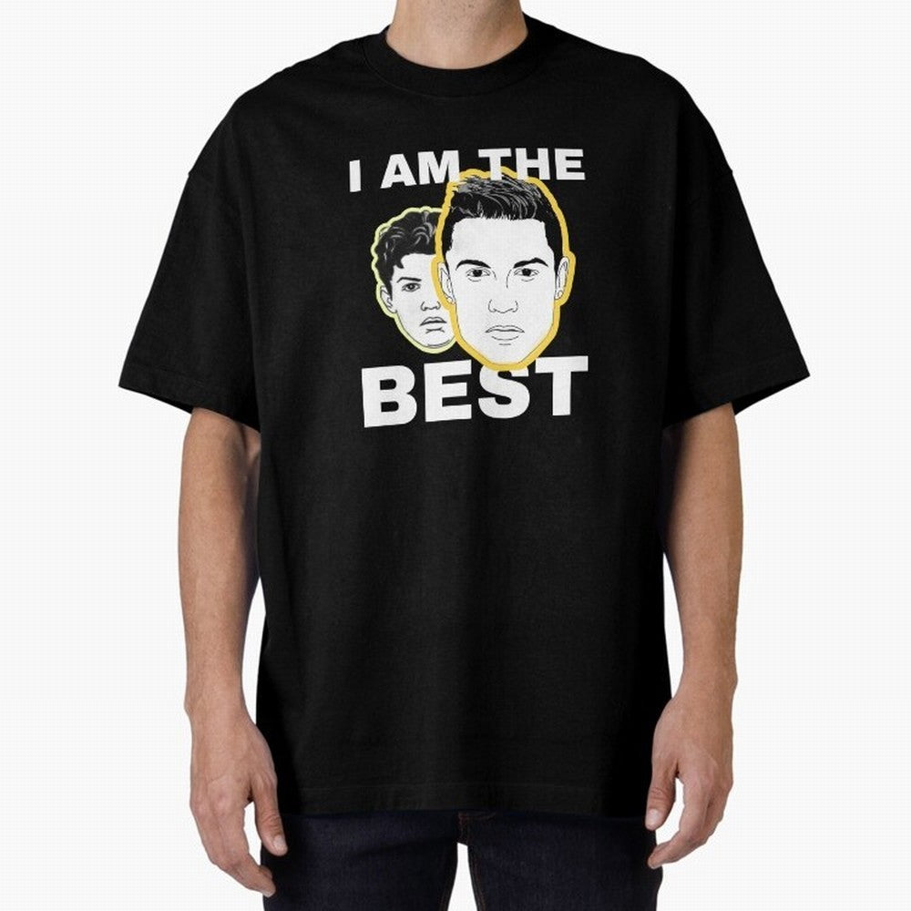 Cristiano Ronaldo - I Am The Best. Oversized T-Shirt Live for the Drama of FIFA World Cup 2026 Group Stage for Fans of Cristiano Ronaldo, Haaland and CR7 and France, Bringing Retro Football Energy, Iconic Rivalries, Trophy Chase Drama and Stadium