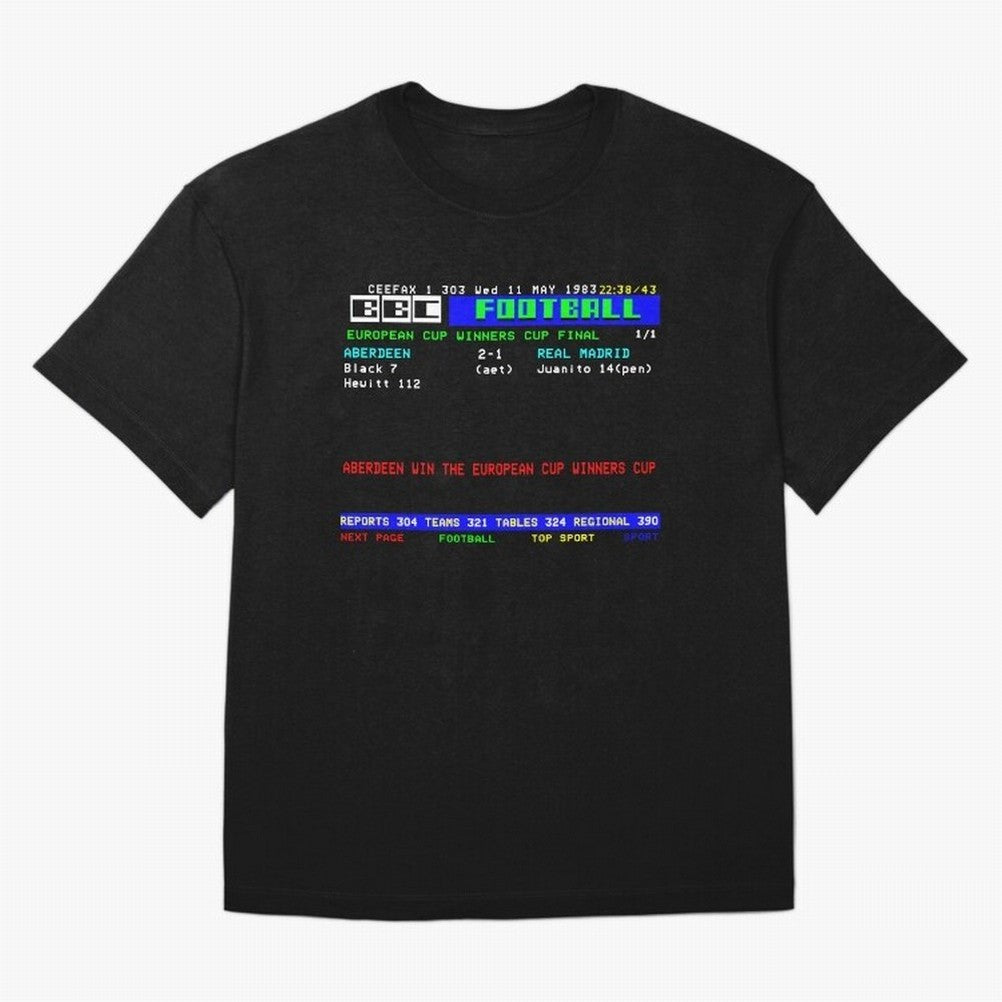 Aberdeen Cup Winners Cup Final 1983 CEEFAX Oversized T-Shirt Show Your Stadium Side during the FIFA World Cup 2026 Journey through Haaland and Mbappe Highlights, England and Germany Pride, Tournament Hype, Historic Matchups, Family Viewing Parties
