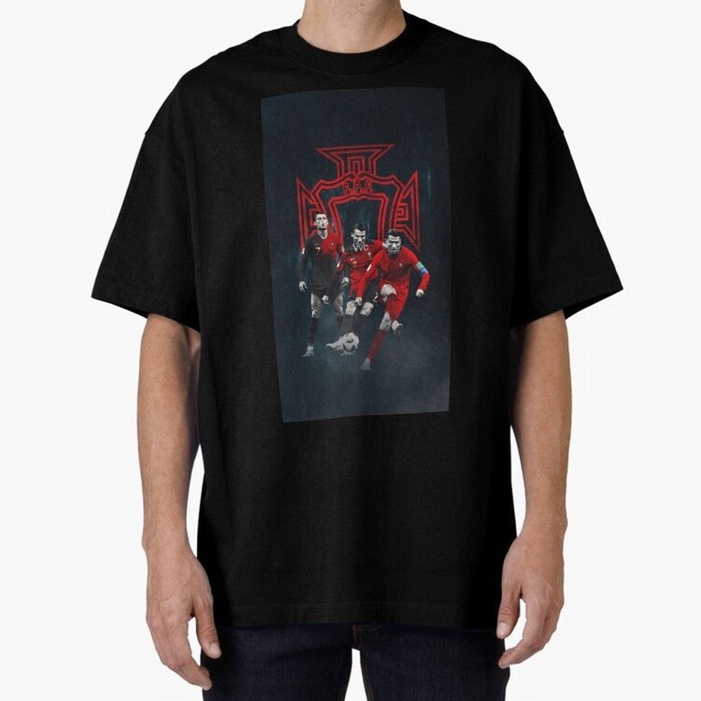 Art CR7 Wallpaper Oversized T-Shirt Honor the Beautiful Game during FIFA World Cup 2026 Group Stage Connected to Mbappe, Argentina Energy, Sports Nostalgia, International Competition, Famous Players and Unforgettable Victories; Created for Match