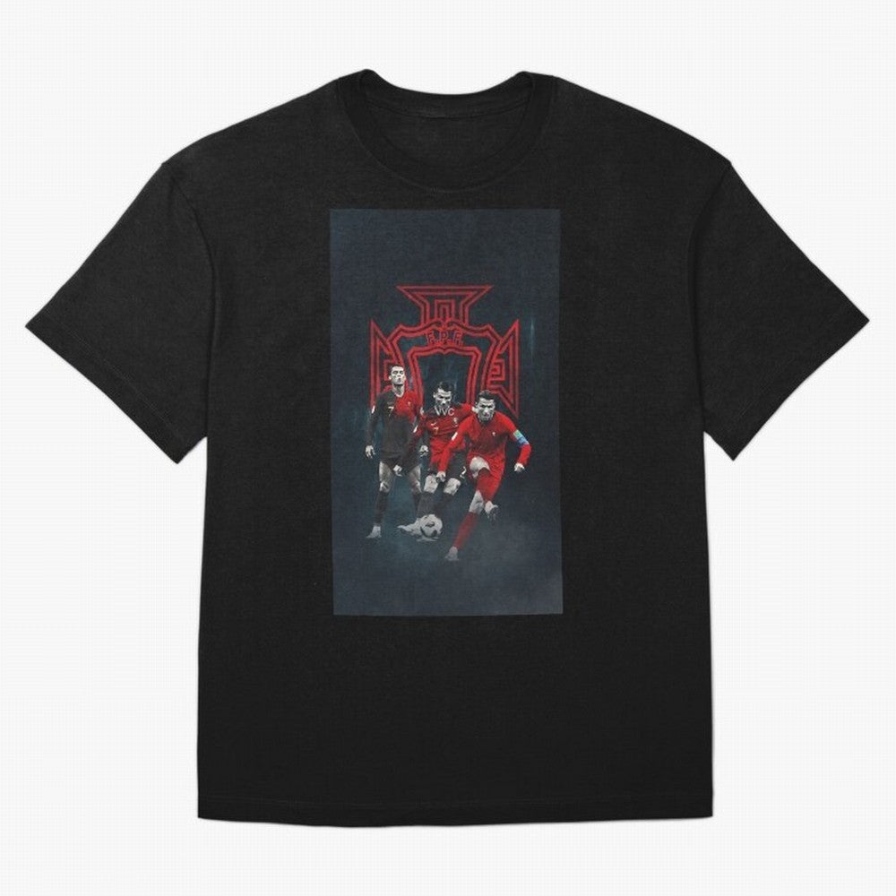 Art CR7 Wallpaper Oversized T-Shirt Honor the Beautiful Game during FIFA World Cup 2026 Group Stage Connected to Mbappe, Argentina Energy, Sports Nostalgia, International Competition, Famous Players and Unforgettable Victories; Created for Match