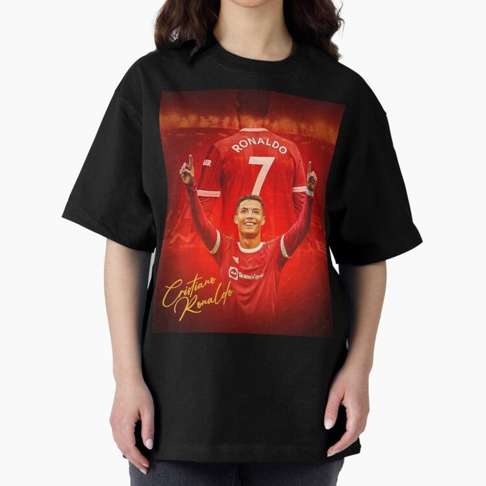 Cristiano Ronaldo ,Manchester 2022 Star, Football Poster, Ronaldo Gifts, Ronaldo Best Selling Oversized T-Shirt Make Game Day About Global Football Passion for FIFA World Cup 2026, Filled with CR7, Argentina and Brazil, Football History, Final
