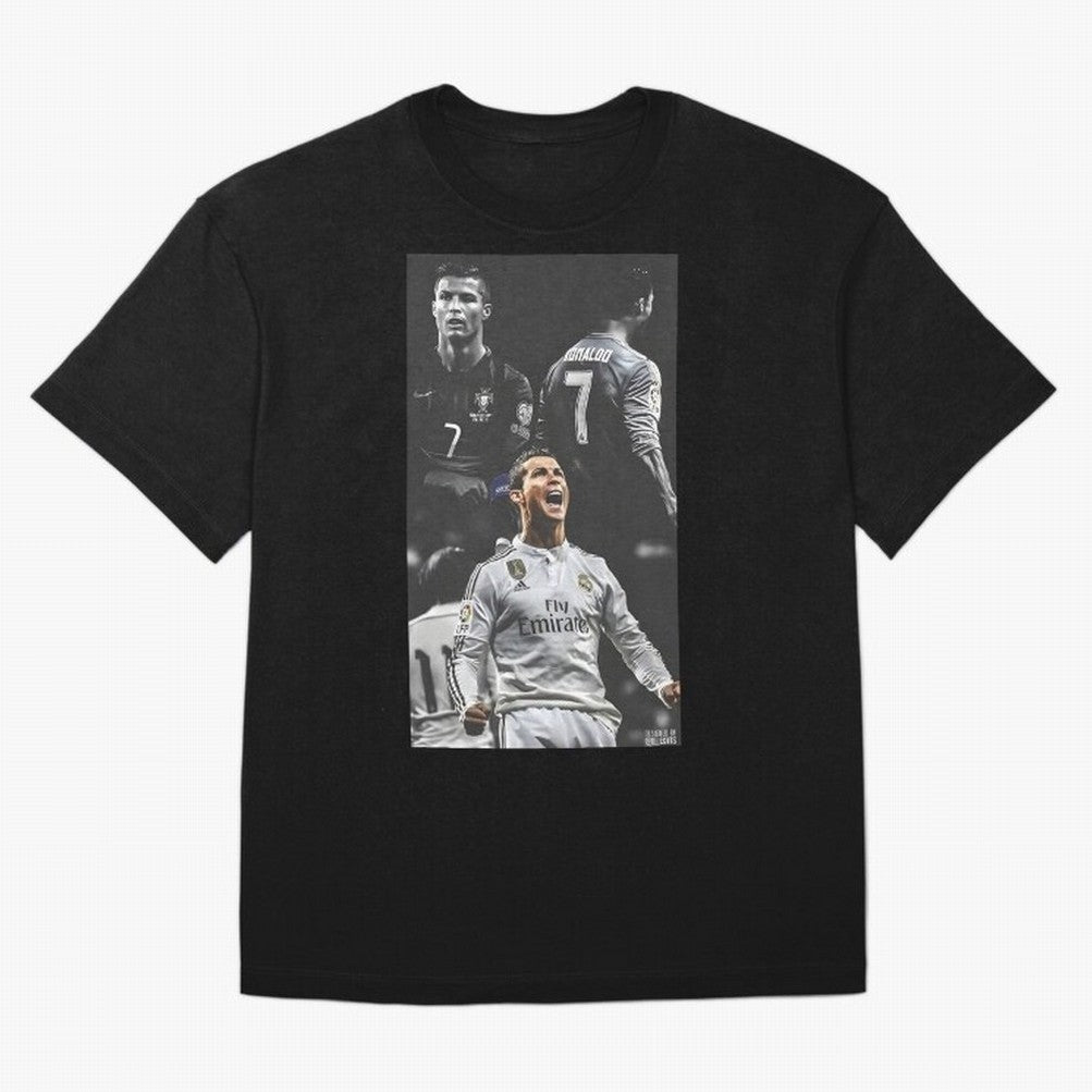 Cristiano Ronaldo CR7 Football Art Poster Oversized T-Shirt Bring Retro Soccer Energy to Global Football Passion for FIFA World Cup 2026 USA Canada Mexico, Filled with Cristiano Ronaldo, Haaland and CR7, France, Vintage Soccer Flavor, Modern