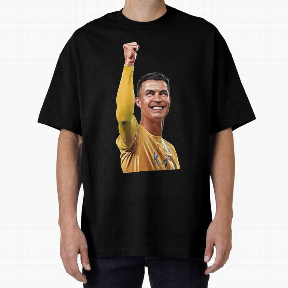 Cristiano Ronaldo - CR 7 Celebration Oversized T-Shirt Elevate the FIFA World Cup 2026 Journey through Messi Highlights, Netherlands Pride, Classic Soccer Heritage, Championship Pressure, Fan Loyalty and International Pride; Made for Collectors Who