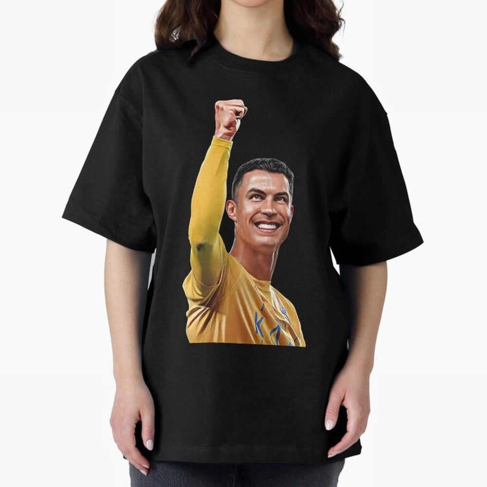 Cristiano Ronaldo - CR 7 Celebration Oversized T-Shirt Elevate the FIFA World Cup 2026 Journey through Messi Highlights, Netherlands Pride, Classic Soccer Heritage, Championship Pressure, Fan Loyalty and International Pride; Made for Collectors Who