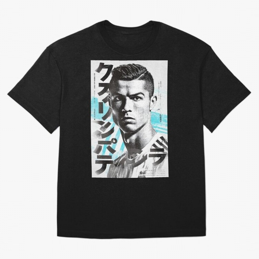 Cristiano Japanese Poster Oversized T-Shirt Celebrate Football Heritage in Global Football Passion for FIFA World Cup 2026 USA Canada Mexico, with Cristiano Ronaldo, Haaland and CR7, Spain, Worldwide Fan Energy, Dramatic Goals, Stadium Lights and